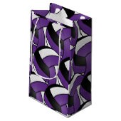 紫、黒、白のバレーボール スモールペーパーバッグ (裏面アングル)