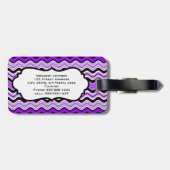 紫、黒、白の波状ののラゲッストライプジタグ ラゲッジタグ (裏面横)