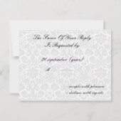 紫、黒、白のrsvpカード 出欠カード (裏面)