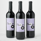 紫、黒、白1950年代テーマ 市松模様に ワインラベル (ボトル)