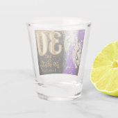 紫、黒、金ゴールドグリッター30歳の誕生日 ショットグラス (裏面)