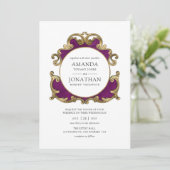 紫、黒、金ゴールドゴシック結婚ズ 招待状 (スタンド正面)