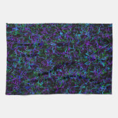 紫、黒、青の抽象芸術 キッチンタオル (横)