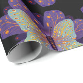 紫、黒、青淡い色の蝶 ラッピングペーパー (ロールコーナー)