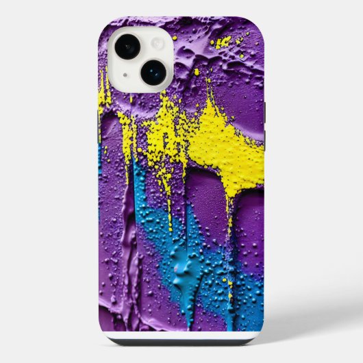 紫 黒 黄色 爆発 カラフル 遊び心 iPhoneケース (裏面)