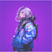 紫/Purple Seal | 東京娘 GenerartiveAI シール (正面)