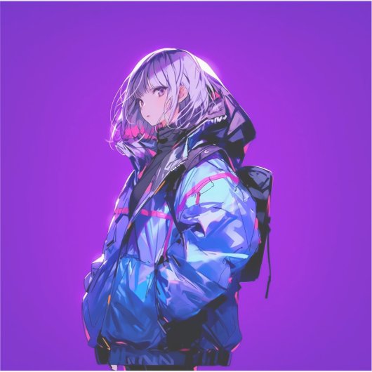 紫/Purple Seal | 東京娘 GenerartiveAI シール (正面)