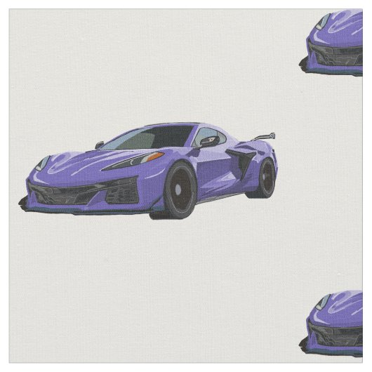 紫C8コルベット手描きスケッチ生地 ファブリック (クローズアップ)