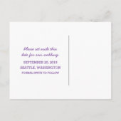 紫D20サイコロ日付はがきを保存 案内ポストカード (裏面)