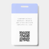 紫IDカード |ミニマルモダンスタイリッシュリスト写真 バッジ (裏面)