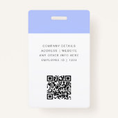 紫IDカード |ミニマルモダンスタイリッシュリスト写真 バッジ (裏面)