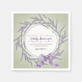 紫nセージ赤ちゃんシャワー水色ラベンダーアート スタンダードカクテルナプキン (正面)
