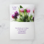 紫nピンクチューリップ母の日カード サンキューカード (内部)