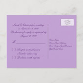 紫R.S.V.P.ポストカードに銀蝶 インビテーションポストカード (裏面)