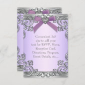 紫RSVPすべての目的 出欠カード (正面/裏面)