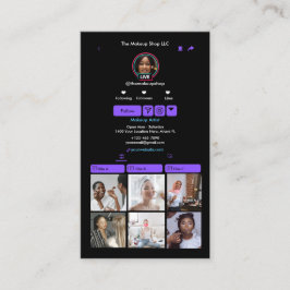 紫TikTokソーシャルメディアQRコード 名刺