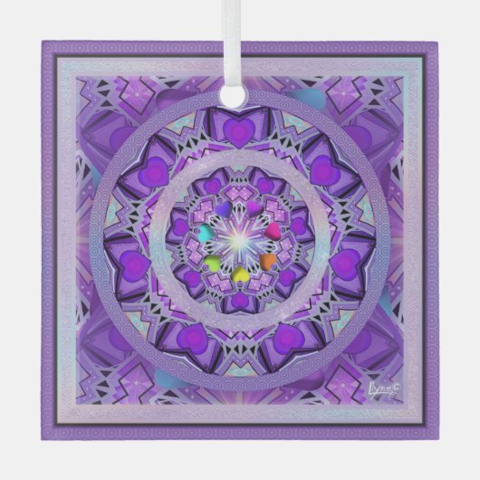 紫W2 ガラスオーナメント (正面)