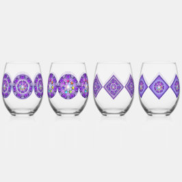 紫W2 ステムなしワイングラス