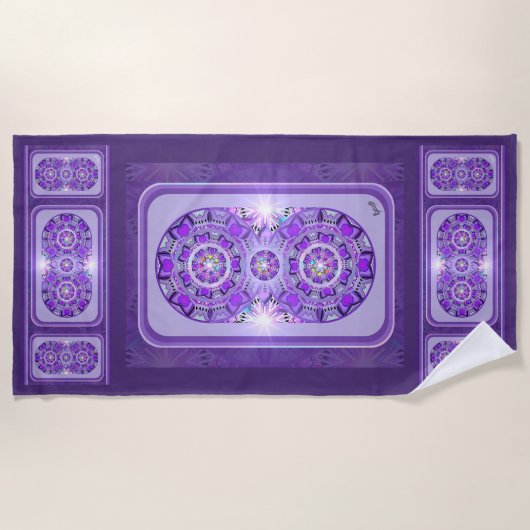 紫W2 ビーチタオル (正面)