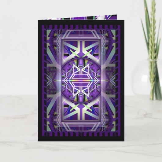 紫W3誕生日カード サンキューカード (正面)