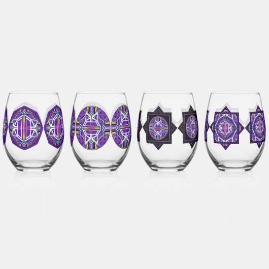 紫W3 ステムなしワイングラス (裏面)