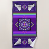 紫W3 ビーチタオル (正面)