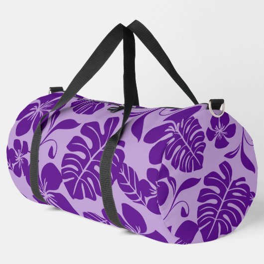 紫x 2のピンクビキニ模様 ダッフルバッグ (左コーナー)