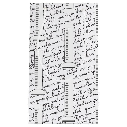 累進的なシリンダー幸せな卒業のギフトバッグ スモールペーパーバッグ (正面)