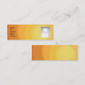 細いオレンジ円の陰- スキニー名刺 (正面/裏面)