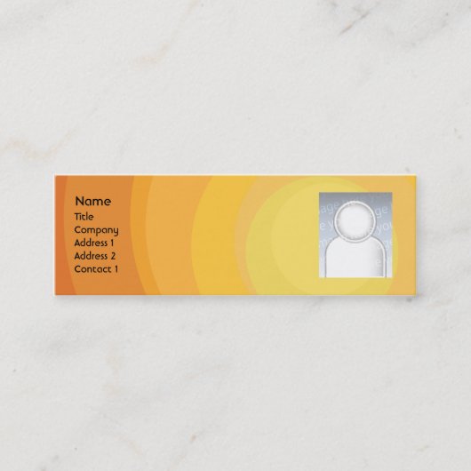細いオレンジ円の陰- スキニー名刺 (正面)