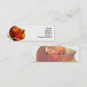 細いカード-オレンジは上がりました スキニー名刺 (正面/裏面)