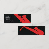 細いサクソフォーン- スキニー名刺 (正面/裏面)