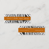 細いシマウマパターン錆のアース・カラーの黒のストライプ スキニー名刺 (正面/裏面)