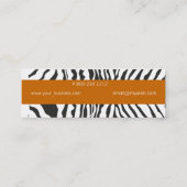 細いシマウマパターン錆のアース・カラーの黒のストライプ スキニー名刺 (裏面)