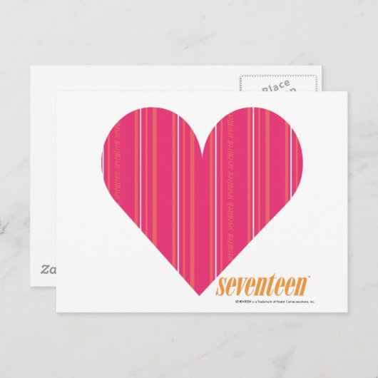 細いストライプ マゼンタ 4 ポストカード (正面/裏面)