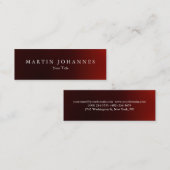 細いスリムダークレッドプロフェッショナル名刺 スキニー名刺 (正面/裏面)