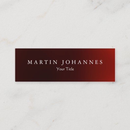 細いスリムダークレッドプロフェッショナル名刺 スキニー名刺 (正面)