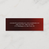 細いスリムダークレッドプロフェッショナル名刺 スキニー名刺 (裏面)