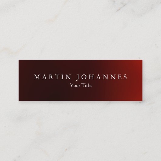 細いスリムダークレッドプロフェッショナル名刺 スキニー名刺 (正面)