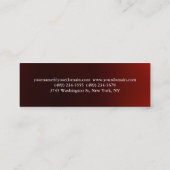 細いスリムダークレッドプロフェッショナル名刺 スキニー名刺 (裏面)