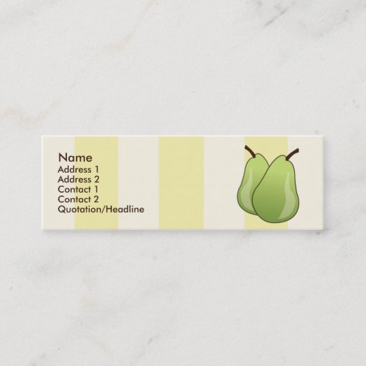 細いナシ- スキニー名刺 (正面)