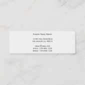 細いパリのテーマのエッフェル塔の旅行代理店 スキニー名刺 (裏面)