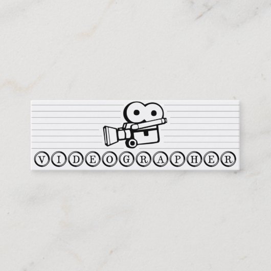 細いビデオグラファーの名刺 スキニー名刺 (正面)