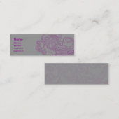 細いピンクの花パターン- スキニー名刺 (正面/裏面)