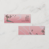 細いピンクの花- スキニー名刺 (正面/裏面)