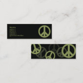 細いピースマーク- スキニー名刺 (正面/裏面)