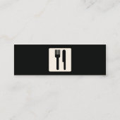 細いフォークおよびナイフ- スキニー名刺 (裏面)