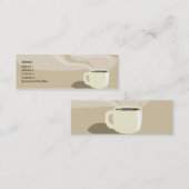 細いブラウンのコーヒーカップ- スキニー名刺 (正面/裏面)