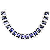 細いブルーラインおめでとうバウンティングフラグ バンティングフラッグ (全)