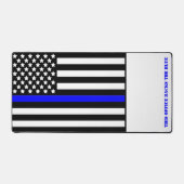 [細いブルーライン]バック青v3警察 デスクマット (正面)